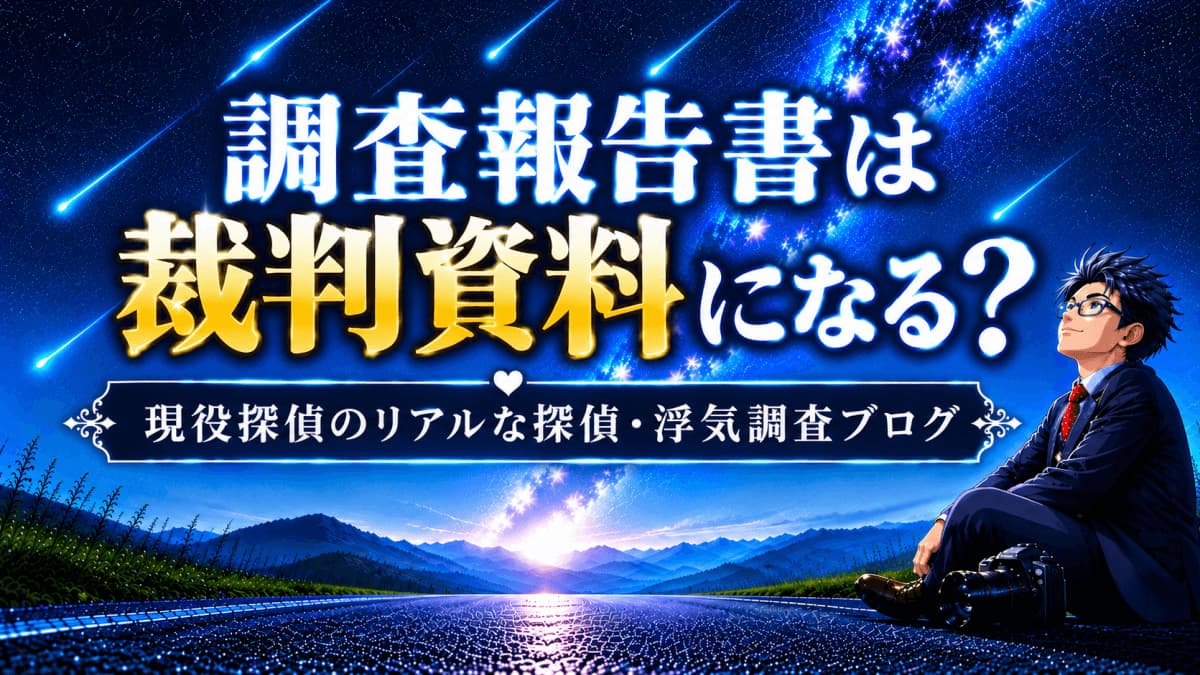 探偵の調査報告書は裁判資料になる?【探偵・浮気調査ブログ】