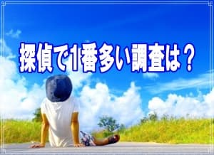 探偵で１番多い調査は？【探偵・浮気調査ブログ】