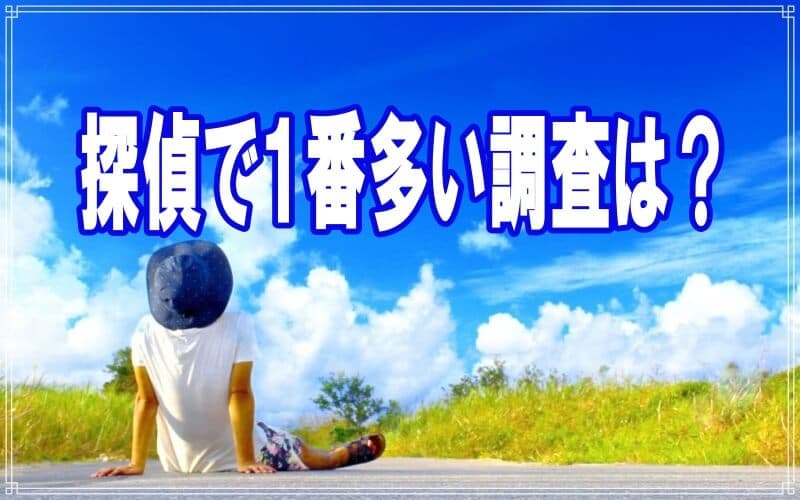 千葉県のラブ探偵事務所が答える探偵で１番多い調査