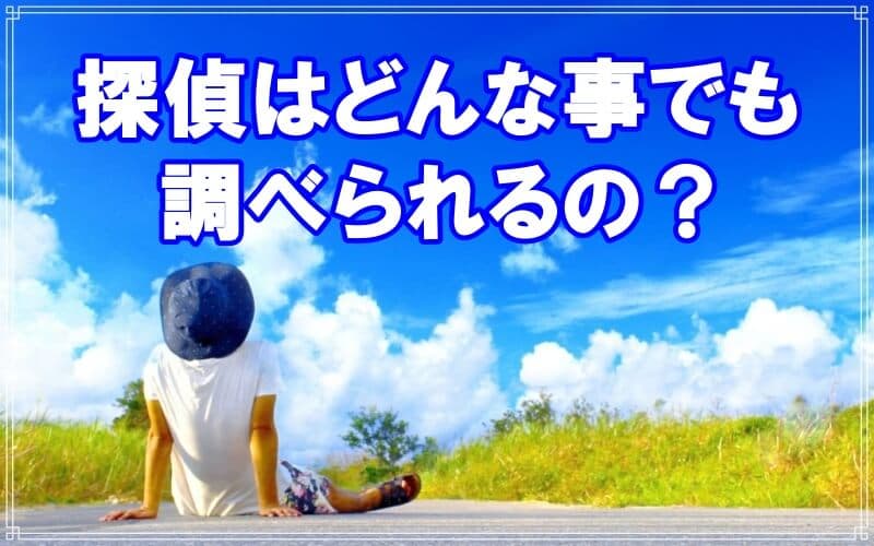 千葉県松戸のラブ探偵事務所が探偵が出来る調査を解説