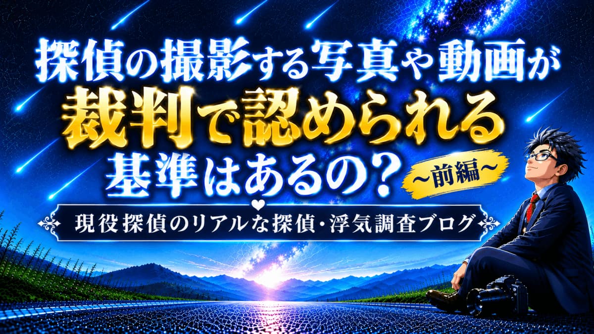 探偵の撮影する写真や動画が裁判で認められる基準はあるの？～前編～【探偵・浮気調査ブログ】