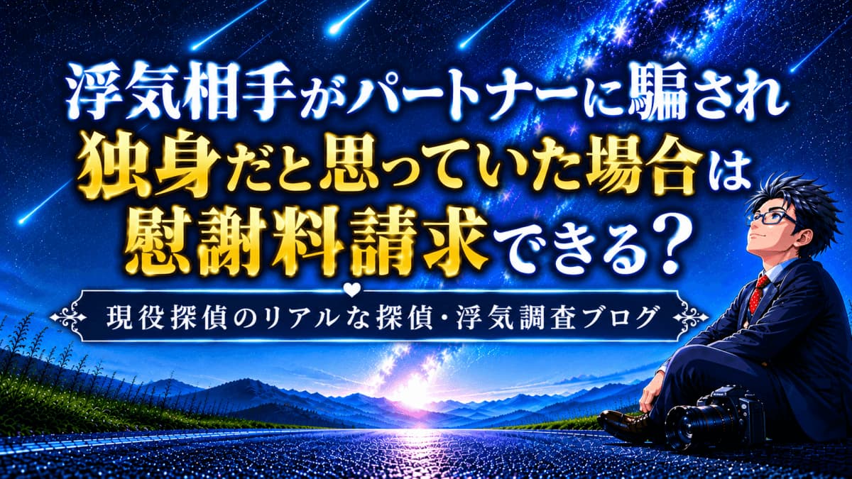 浮気相手がパートナーに騙され独身だと思っていた場合は慰謝料請求できる?【探偵・浮気調査ブログ】