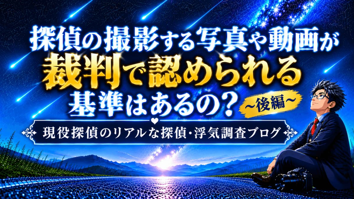 探偵の撮影する写真や動画が裁判で認められる基準はあるの?~後編~【探偵・浮気調査ブログ】