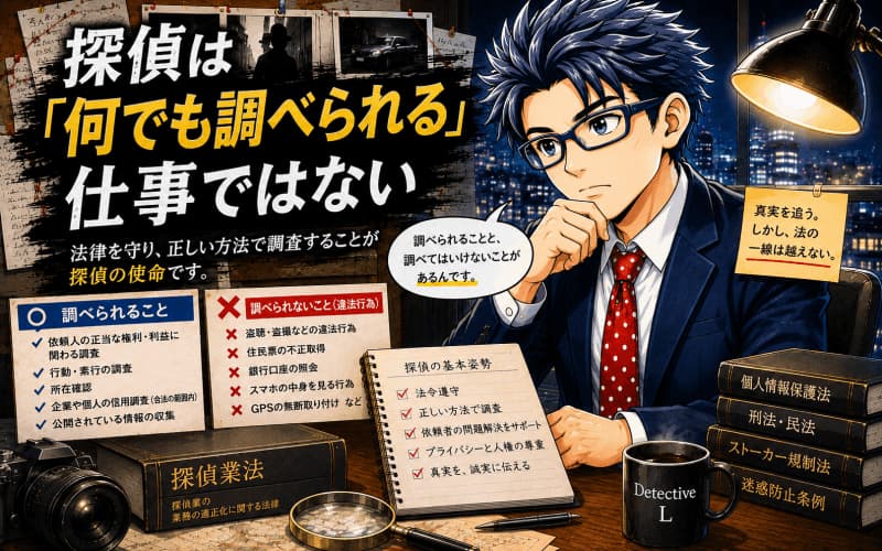 探偵は何でも調べられる仕事ではない現実を探偵エルが解説