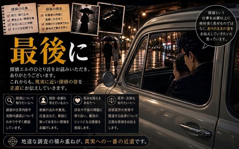 現役探偵エルが読者に向けて最後に１つだけ伝えたい話