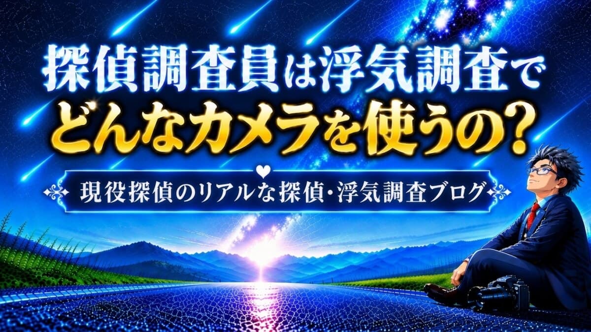 探偵調査員は浮気調査でどんなカメラを使うの?【探偵・浮気調査ブログ】