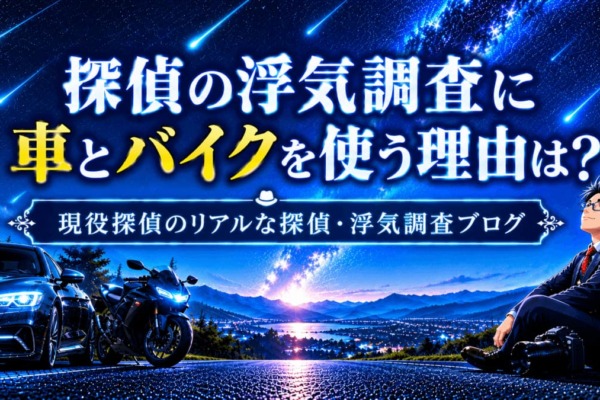 探偵の浮気調査に車とバイクを使う理由を現役探偵が解説