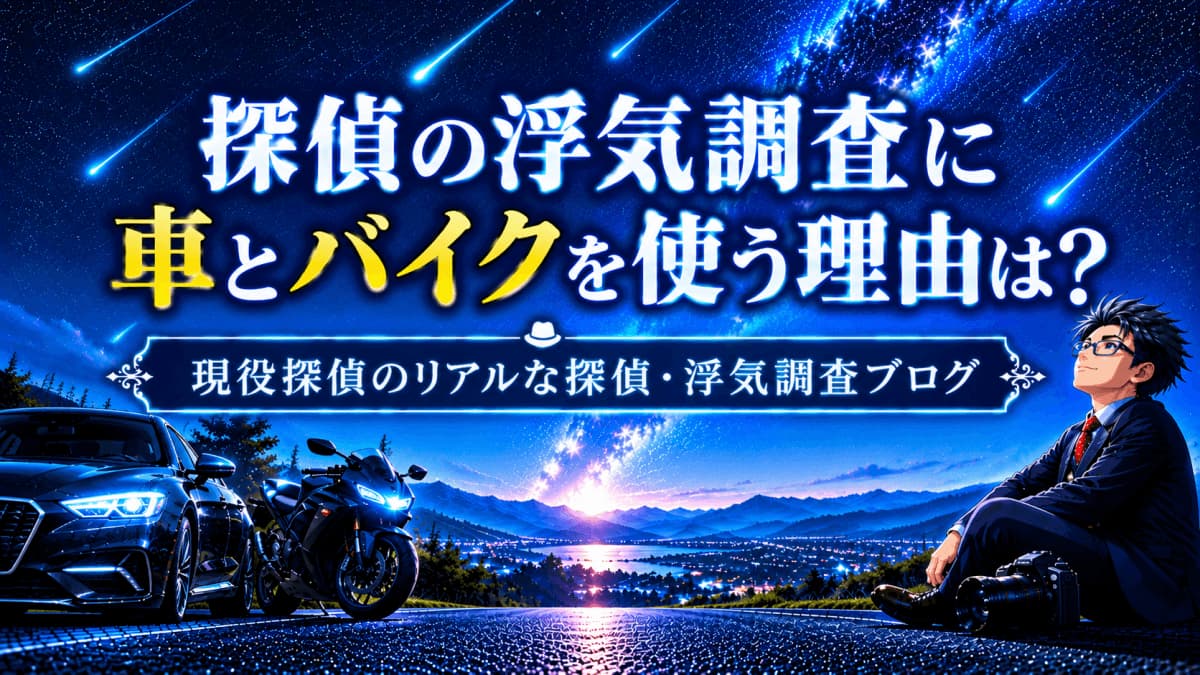 探偵の浮気調査に車とバイクを使う理由は?【探偵・浮気調査ブログ】